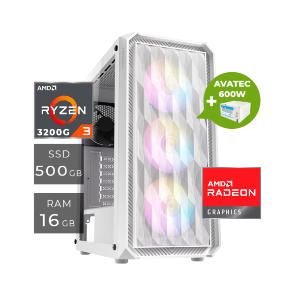 PC AMD RYZEN 3 3200G ( CASE BLANCO)