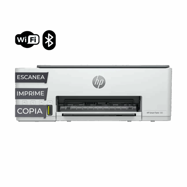 IMPRESORA HP MULTIFUNCIONAL SMART TANK 580, 3 EN UNO, IMPRIME ESCANEA COPIA, WIFI BLOUETOOH (1F3Y2A#AKY)